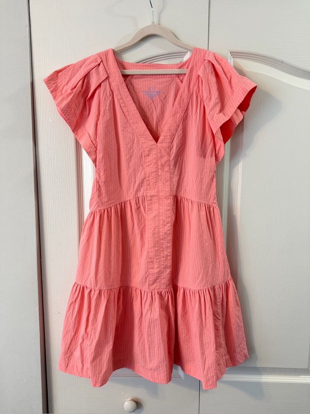 Vineyard Vines performance Coral Tiered V-Neck Casual Dress